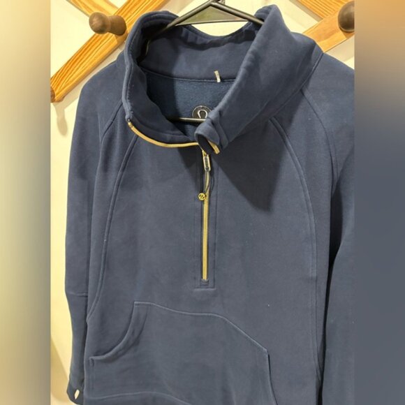 Lululemon Scuba Oversized Funnel-Neck Half Zip *LongClub Blue / Gold - Picture 5 of 7